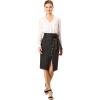 imageAllegra K Womens Button Decor Split Belted Smocked Vintage Short Pencil SkirtBlack