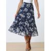 imageAllegra K Womens Floral Skirts Chiffon Aline Long Tiered Ruffle Boho Midi Skirt XS3XLAntique Blue