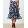 imageAllegra K Womens Floral Skirts Chiffon Aline Long Tiered Ruffle Boho Midi Skirt XS3XLAntique Blue