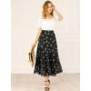 imageAllegra K Womens Floral Skirts Chiffon Aline Long Tiered Ruffle Boho Midi Skirt XS3XLBlack