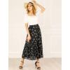 imageAllegra K Womens Floral Skirts Chiffon Aline Long Tiered Ruffle Boho Midi Skirt XS3XLBlack