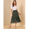 imageAllegra K Womens Floral Skirts Chiffon Aline Long Tiered Ruffle Boho Midi Skirt XS3XLBlack Green