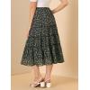 imageAllegra K Womens Floral Skirts Chiffon Aline Long Tiered Ruffle Boho Midi Skirt XS3XLBlack Green