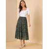 imageAllegra K Womens Floral Skirts Chiffon Aline Long Tiered Ruffle Boho Midi Skirt XS3XLBlack Green