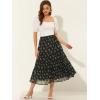 imageAllegra K Womens Floral Skirts Chiffon Aline Long Tiered Ruffle Boho Midi Skirt XS3XLBlack a