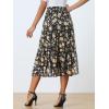 imageAllegra K Womens Floral Skirts Chiffon Aline Long Tiered Ruffle Boho Midi Skirt XS3XLBlacks