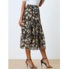 imageAllegra K Womens Floral Skirts Chiffon Aline Long Tiered Ruffle Boho Midi Skirt XS3XLBlacks