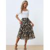 imageAllegra K Womens Floral Skirts Chiffon Aline Long Tiered Ruffle Boho Midi Skirt XS3XLBlacks