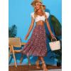 imageAllegra K Womens Floral Skirts Chiffon Aline Long Tiered Ruffle Boho Midi Skirt XS3XLBrown