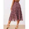 imageAllegra K Womens Floral Skirts Chiffon Aline Long Tiered Ruffle Boho Midi Skirt XS3XLBrown