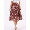 imageAllegra K Womens Floral Skirts Chiffon Aline Long Tiered Ruffle Boho Midi Skirt XS3XLBurgundy