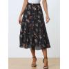 imageAllegra K Womens Floral Skirts Chiffon Aline Long Tiered Ruffle Boho Midi Skirt XS3XLDark Blue