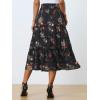 imageAllegra K Womens Floral Skirts Chiffon Aline Long Tiered Ruffle Boho Midi Skirt XS3XLDark Blue