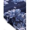 imageAllegra K Womens Floral Skirts Chiffon Aline Long Tiered Ruffle Boho Midi Skirt XS3XLDeep Blue