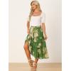 imageAllegra K Womens Floral Skirts Chiffon Aline Long Tiered Ruffle Boho Midi Skirt XS3XLDeep Green