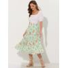 imageAllegra K Womens Floral Skirts Chiffon Aline Long Tiered Ruffle Boho Midi Skirt XS3XLMint