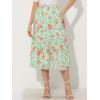 imageAllegra K Womens Floral Skirts Chiffon Aline Long Tiered Ruffle Boho Midi Skirt XS3XLMint