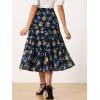 imageAllegra K Womens Floral Skirts Chiffon Aline Long Tiered Ruffle Boho Midi Skirt XS3XLNavy