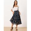 imageAllegra K Womens Floral Skirts Chiffon Aline Long Tiered Ruffle Boho Midi Skirt XS3XLNavy