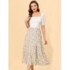 imageAllegra K Womens Floral Skirts Chiffon Aline Long Tiered Ruffle Boho Midi Skirt XS3XLWhite a