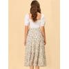 imageAllegra K Womens Floral Skirts Chiffon Aline Long Tiered Ruffle Boho Midi Skirt XS3XLWhite a