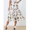imageAllegra K Womens Floral Skirts Chiffon Aline Long Tiered Ruffle Boho Midi Skirt XS3XLWhites