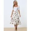 imageAllegra K Womens Floral Skirts Chiffon Aline Long Tiered Ruffle Boho Midi Skirt XS3XLWhites
