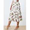 imageAllegra K Womens Floral Skirts Chiffon Aline Long Tiered Ruffle Boho Midi Skirt XS3XLWhites