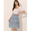 imageAllegra K Womens Floral Skirts Summer Smocked Elastic Waist ALine Below Knee Length Ruffle Tiered SkirtBlue