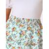 imageAllegra K Womens Floral Skirts Summer Smocked Elastic Waist ALine Below Knee Length Ruffle Tiered SkirtLight Green