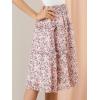 imageAllegra K Womens Floral Skirts Summer Smocked Elastic Waist ALine Below Knee Length Ruffle Tiered SkirtPink