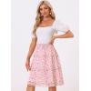 imageAllegra K Womens Floral Skirts Summer Smocked Elastic Waist ALine Below Knee Length Ruffle Tiered SkirtPinks