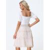 imageAllegra K Womens Floral Skirts Summer Smocked Elastic Waist ALine Below Knee Length Ruffle Tiered SkirtWhite1