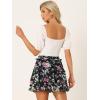 imageAllegra K Womens Layered Ruffle Hem Elastic Waist ALine Skater Floral Mini SkirtBlack Pink