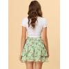 imageAllegra K Womens Layered Ruffle Hem Elastic Waist ALine Skater Floral Mini SkirtGreen