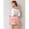 imageAllegra K Womens Layered Ruffle Hem Elastic Waist ALine Skater Floral Mini SkirtPink