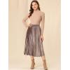 imageAllegra K Womens Metallic Accordion Swing Midi Pleated SkirtDusty Rose