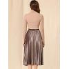 imageAllegra K Womens Metallic Accordion Swing Midi Pleated SkirtDusty Rose