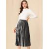 imageAllegra K Womens Metallic Accordion Swing Midi Pleated SkirtSilver