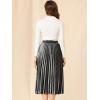 imageAllegra K Womens Metallic Accordion Swing Midi Pleated SkirtSilver