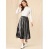 imageAllegra K Womens Metallic Accordion Swing Midi Pleated SkirtSilver