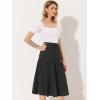 imageAllegra K Womens Midi Skirts Solid Elastic Waist Flare Tiered Long ALine Skirt with PocketsBlack