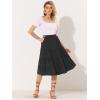 imageAllegra K Womens Midi Skirts Solid Elastic Waist Flare Tiered Long ALine Skirt with PocketsBlack