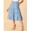 imageAllegra K Womens Midi Skirts Solid Elastic Waist Flare Tiered Long ALine Skirt with PocketsBlue