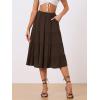 imageAllegra K Womens Midi Skirts Solid Elastic Waist Flare Tiered Long ALine Skirt with PocketsBrown