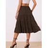 imageAllegra K Womens Midi Skirts Solid Elastic Waist Flare Tiered Long ALine Skirt with PocketsBrown