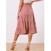 imageAllegra K Womens Midi Skirts Solid Elastic Waist Flare Tiered Long ALine Skirt with PocketsDark Rose Pink