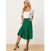 imageAllegra K Womens Midi Skirts Solid Elastic Waist Flare Tiered Long ALine Skirt with PocketsGreen