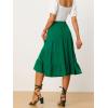 imageAllegra K Womens Midi Skirts Solid Elastic Waist Flare Tiered Long ALine Skirt with PocketsGreen