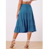 imageAllegra K Womens Midi Skirts Solid Elastic Waist Flare Tiered Long ALine Skirt with PocketsLake Blue